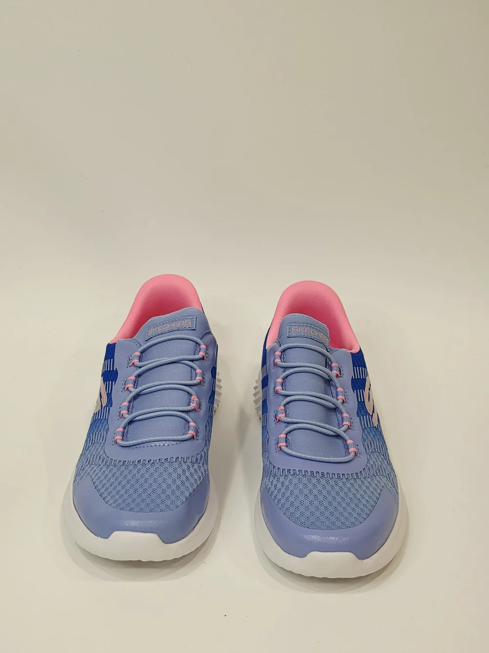 Skechers Hands Free Swift Fit Kids Light Blue and Pink Slip-On Athletic Sneakers